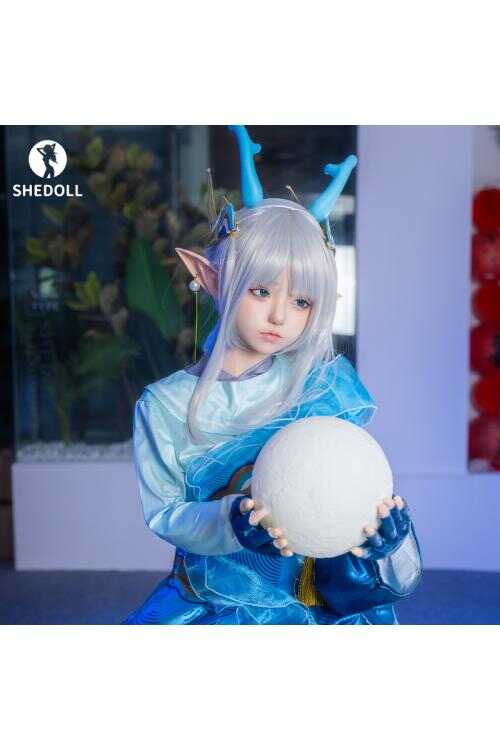 SHEDOLL エリン 148cm｜Dカップ｜瑶「山海·碧波行」コスプレ｜銀髪龍角エルフ耳｜発熱軽量ボディ+リアル口腔｜王者栄耀 同棲人形
